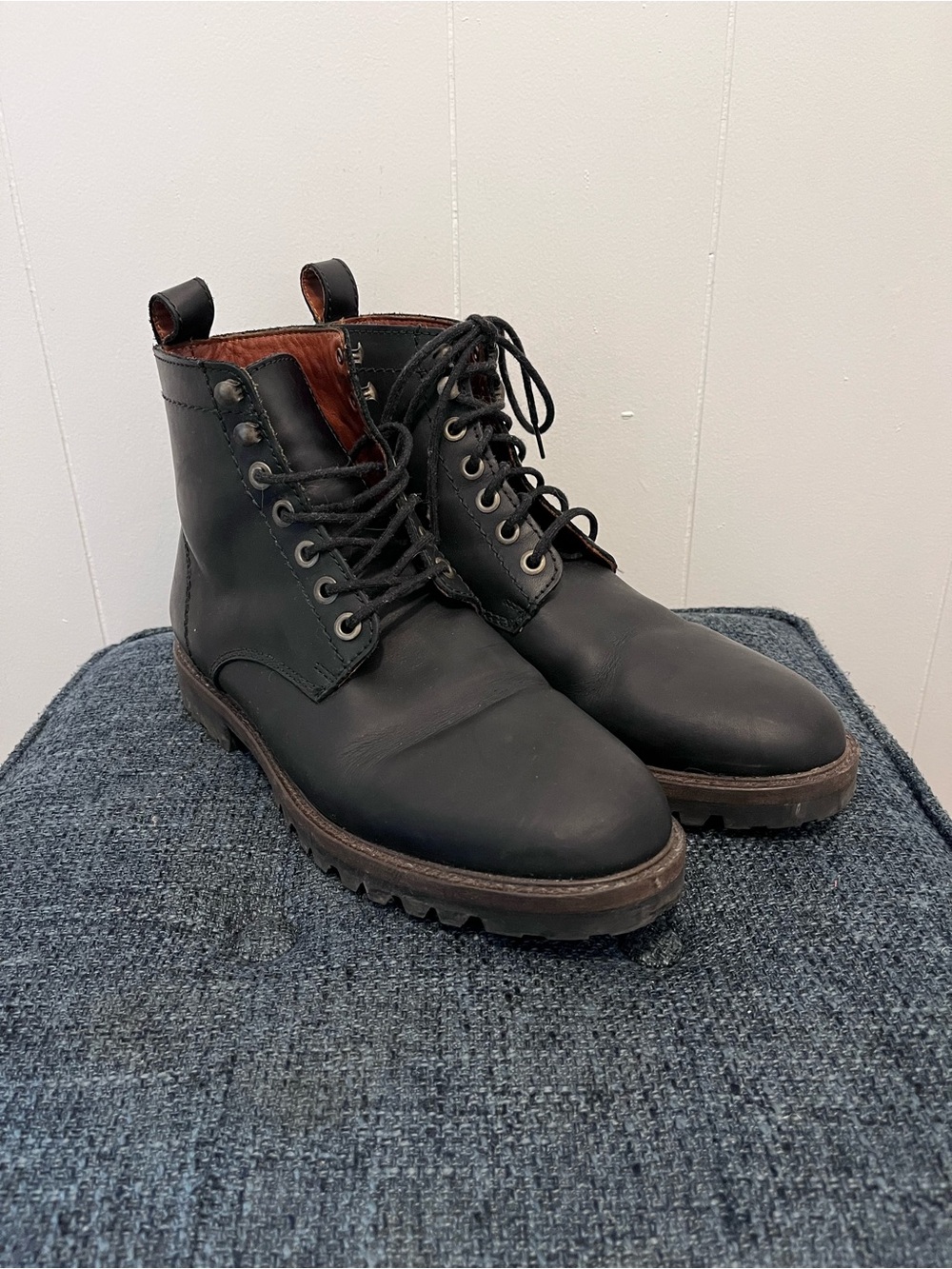 Patina Black Lace Up Boots
